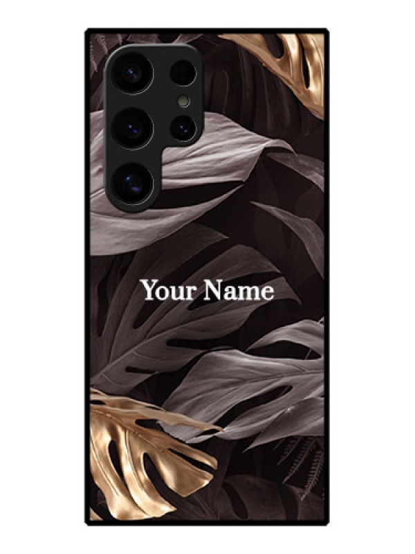 Custom Samsung Galaxy S24 Ultra 5G Custom Glass Phone Case - Wild Leaves Digital Paint Design