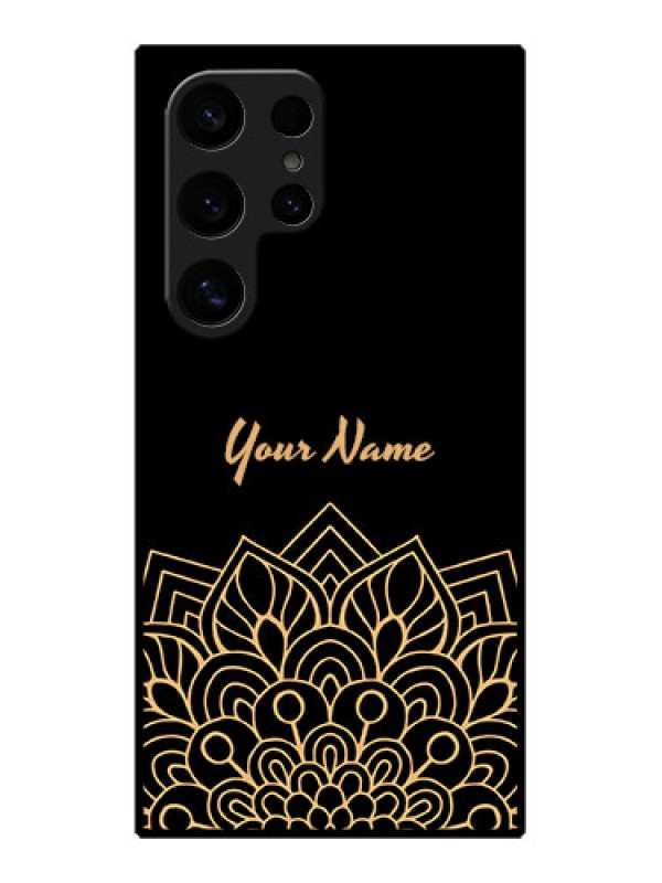 Custom Samsung Galaxy S24 Ultra 5G Custom Glass Phone Case - Golden Mandala Design