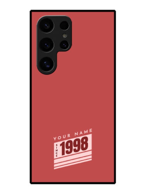 Custom Samsung Galaxy S24 Ultra 5G Custom Glass Phone Case - Red Custom Year Of Birth Design
