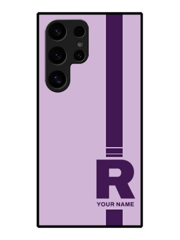 Custom Samsung Galaxy S24 Ultra 5G Custom Glass Phone Case - Simple Dual Tone Stripe With Name Design