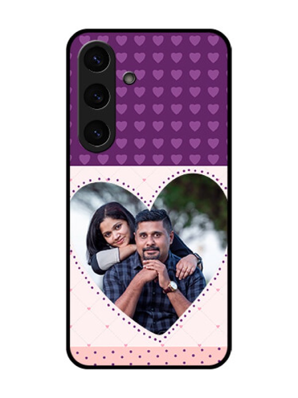Custom Galaxy S25 5G Custom Glass Phone CaseViolet Love Dots Design