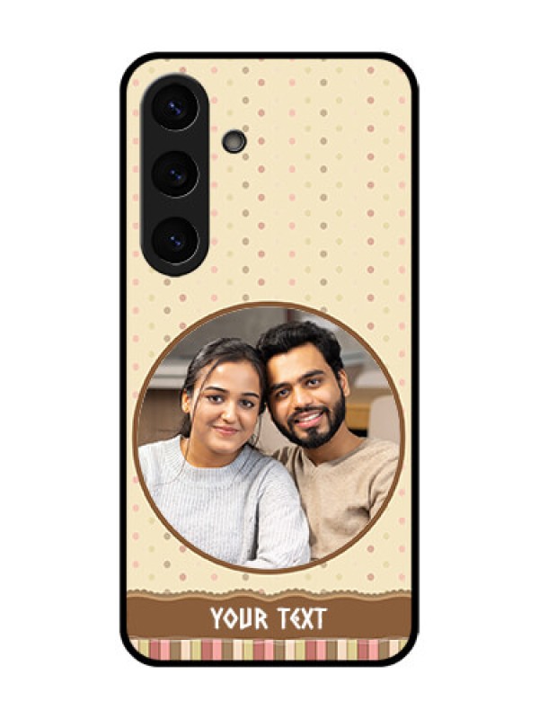 Custom Galaxy S25 5G Custom Glass Phone CaseBrown Dotted Mobile Case Design