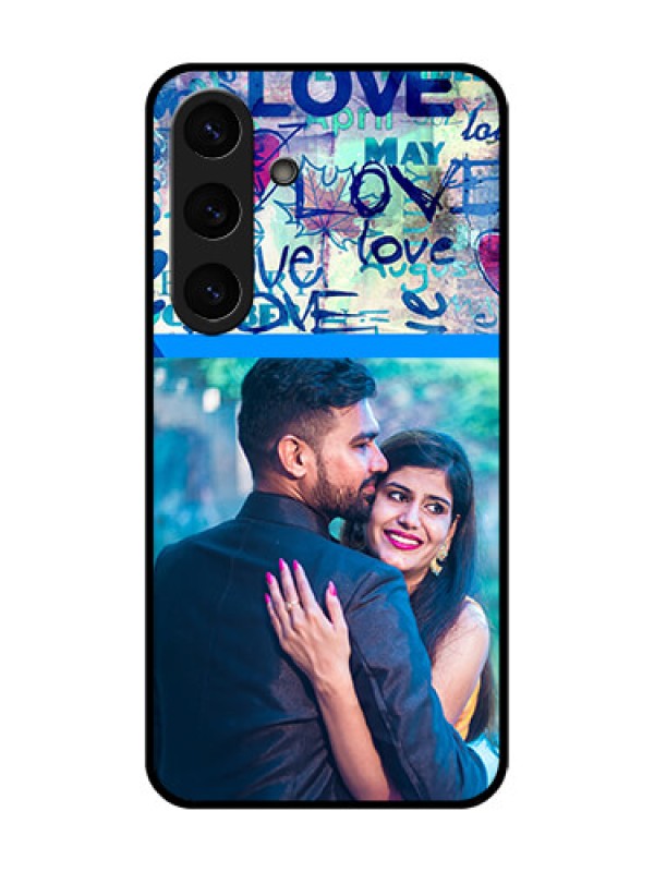 Custom Galaxy S25 5G Custom Glass Phone CaseColorful Love Design