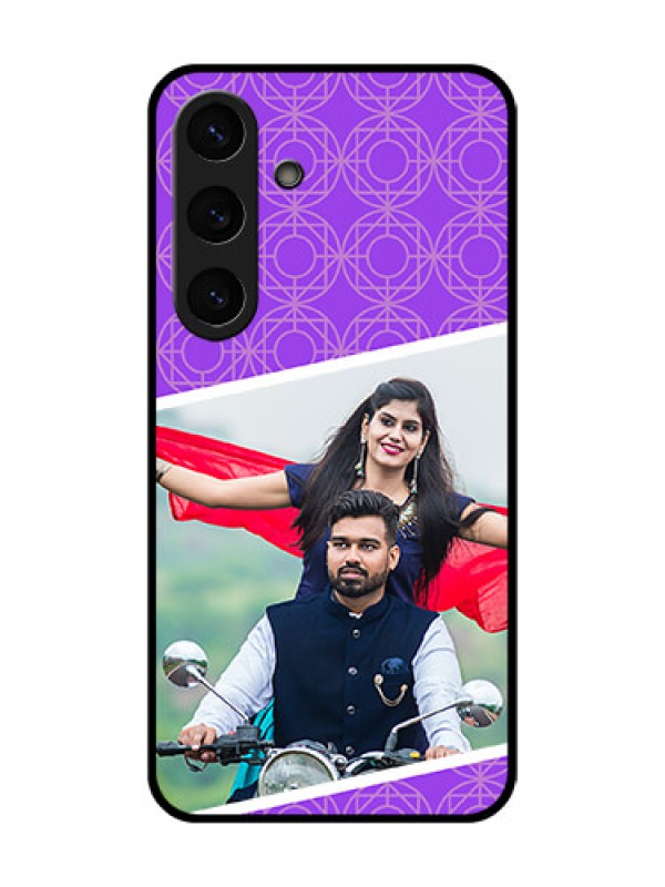 Custom Galaxy S25 5G Custom Glass Phone CaseViolet Color Pattern Design