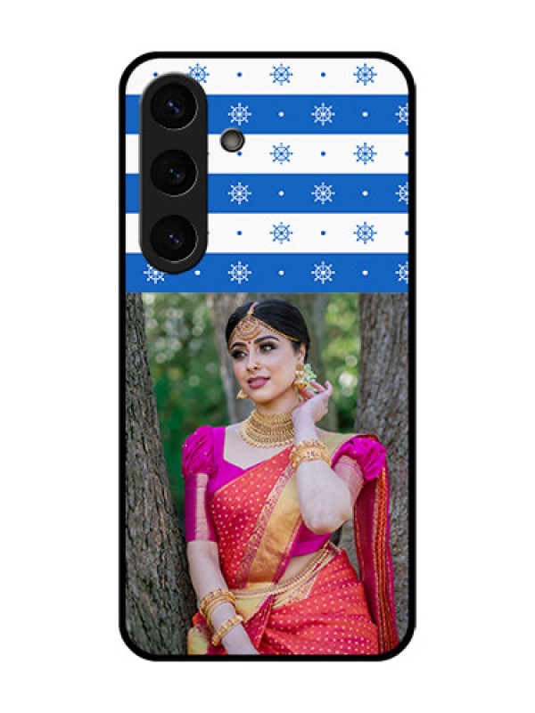Custom Galaxy S25 5G Custom Glass Phone CaseSnow Pattern Design