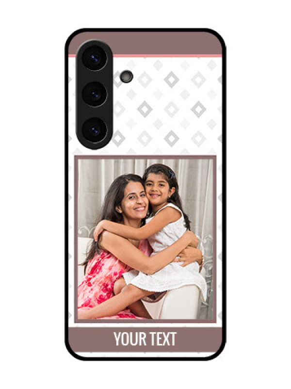 Custom Galaxy S25 5G Custom Glass Phone CaseSimple Diamond Design