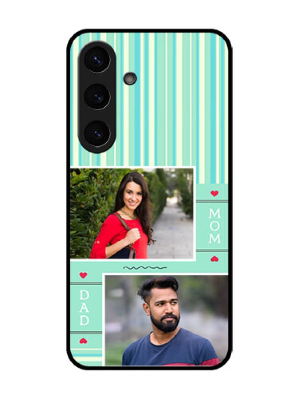 Custom Galaxy S25 5G Custom Glass Phone CaseMom and Dad Pic Design