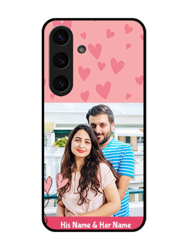 Custom Galaxy S25 5G Custom Glass Phone CaseLove Design Peach Color