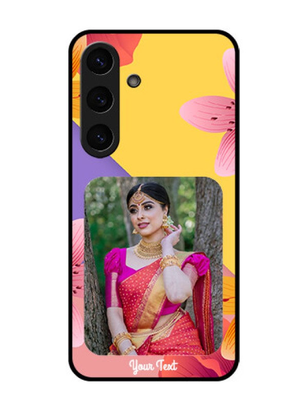 Custom Galaxy S25 5G Custom Glass Phone Case3 Image With Vintage Floral Design