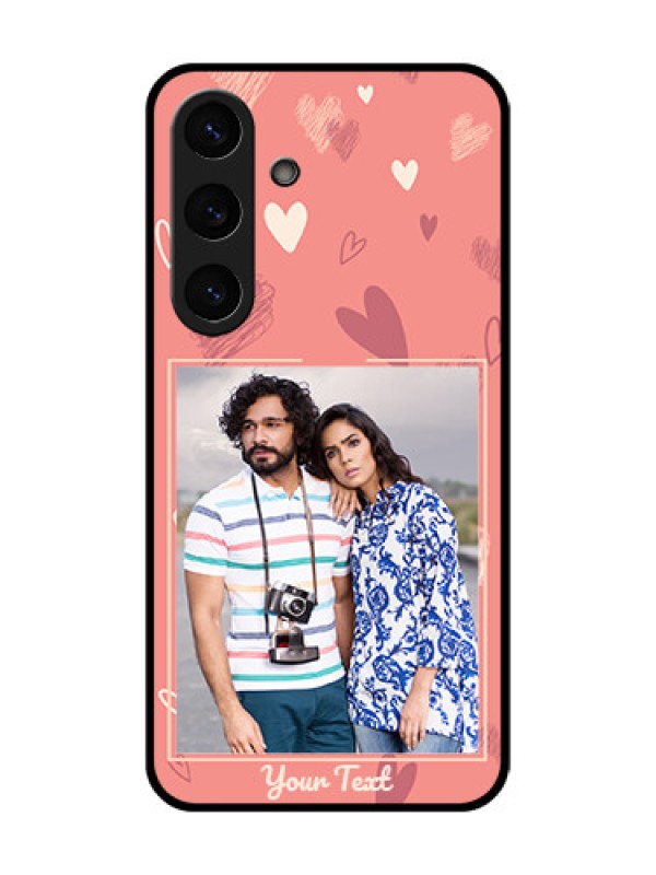 Custom Galaxy S25 5G Custom Glass Phone CaseLove Doodle Art Design