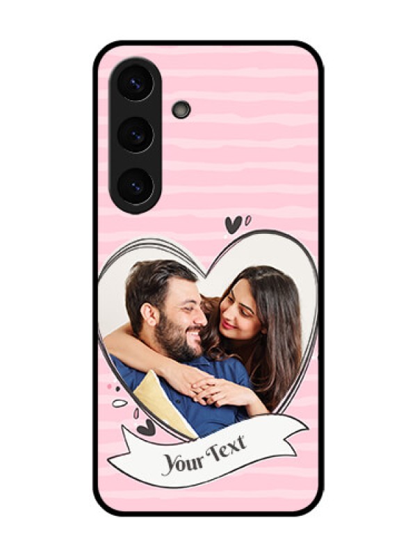 Custom Galaxy S25 5G Custom Glass Phone CaseVintage Heart Design