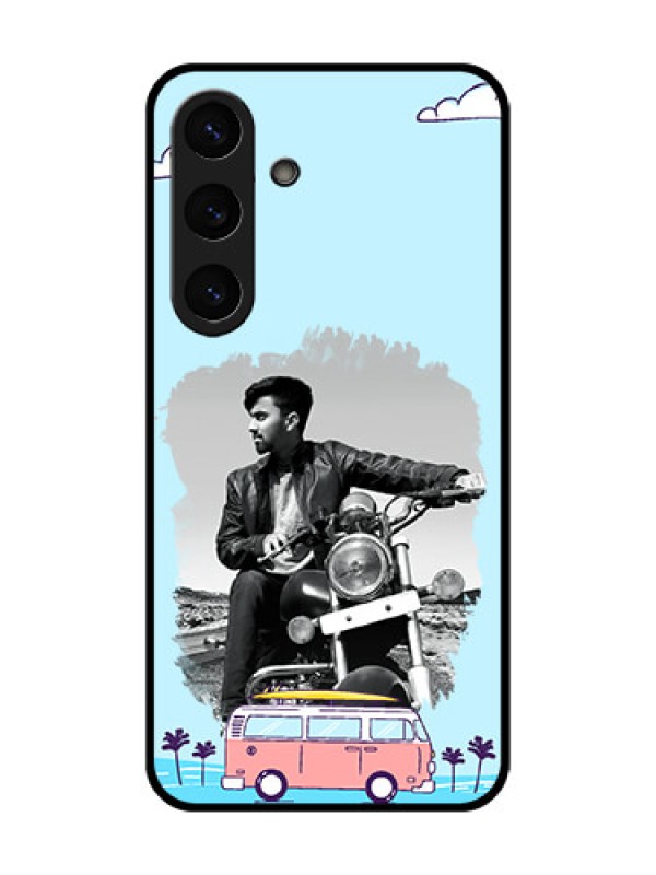 Custom Galaxy S25 5G Custom Glass Phone CaseTravel and Adventure Design