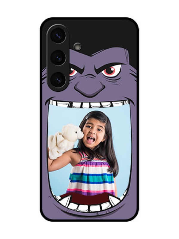 Custom Galaxy S25 5G Custom Glass Phone CaseAngry Monster Design