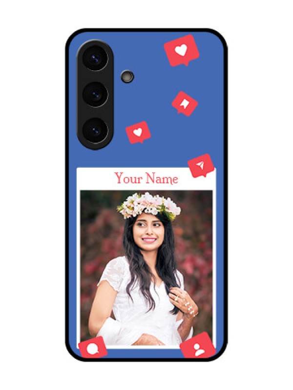 Custom Galaxy S25 5G Custom Glass Phone CaseLike Share And Comment Design