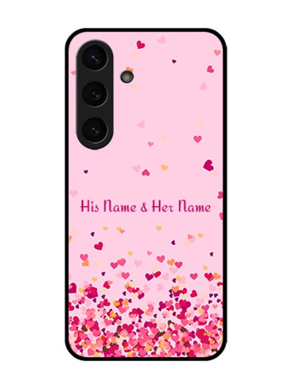 Custom Galaxy S25 5G Custom Glass Phone CaseFloating Hearts Design