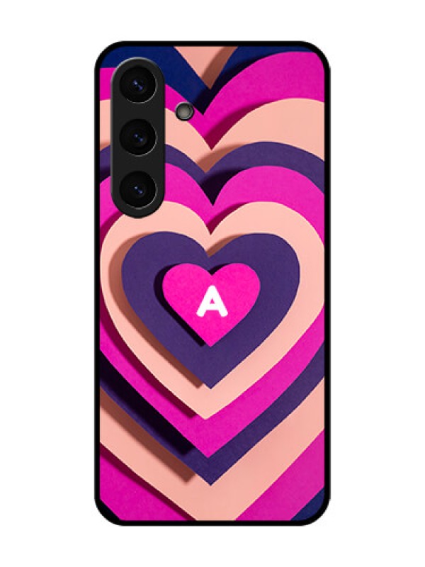 Custom Galaxy S25 5G Custom Glass Phone CaseCute Heart Pattern Design