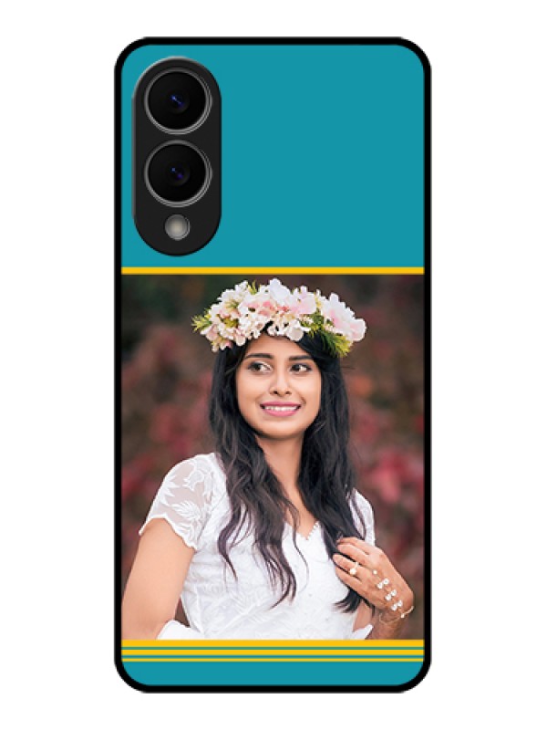 Custom Samsung Galaxy S25 Edge 5G Custom Glass Phone Case - Yellow & Blue Design