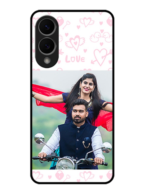 Custom Samsung Galaxy S25 Edge 5G Custom Glass Phone Case - Pink Flying Heart Design