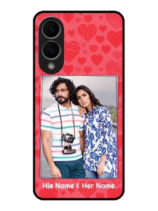 Custom Samsung Galaxy S25 Edge 5G Custom Glass Phone Case - With Red Heart Symbols Design