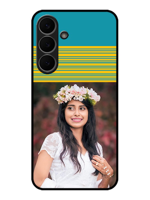 Custom Samsung Galaxy S25 FE 5G Custom Glass Phone Case - Yellow & Blue Design