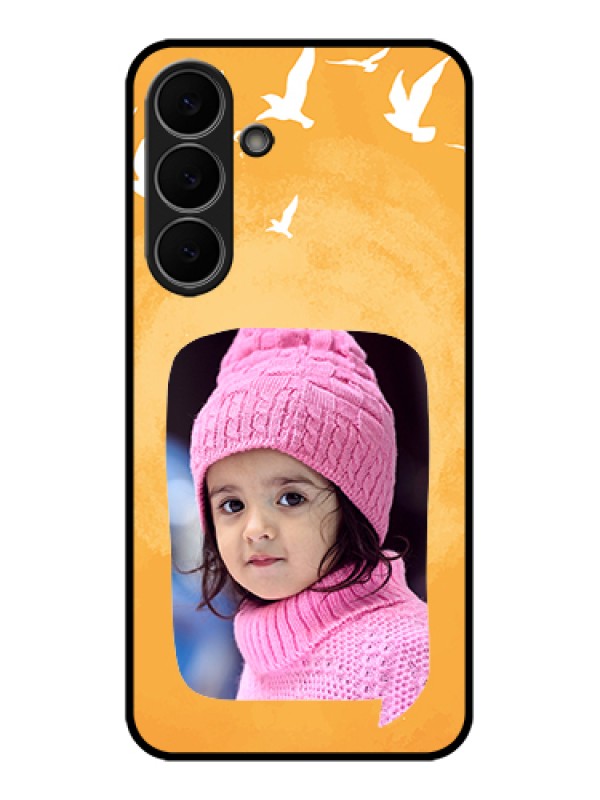 Custom Samsung Galaxy S25 FE 5G Custom Glass Phone Case - Water Color Design With Bird Icons