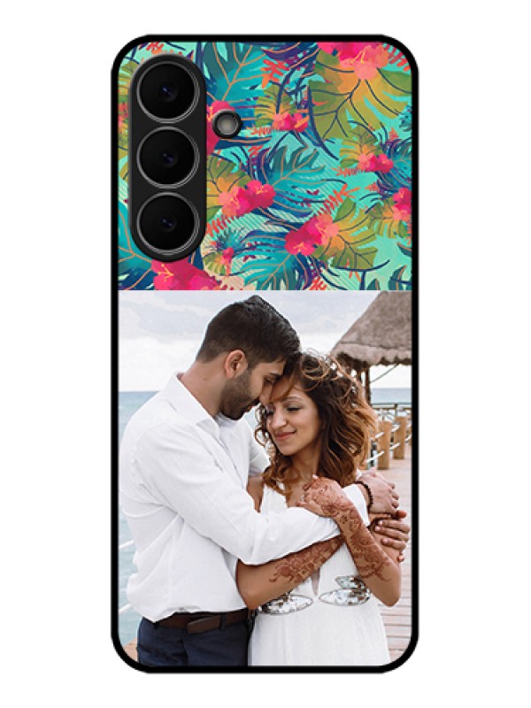 Custom Samsung Galaxy S25 FE 5G Custom Glass Phone Case - Watercolor Floral Design