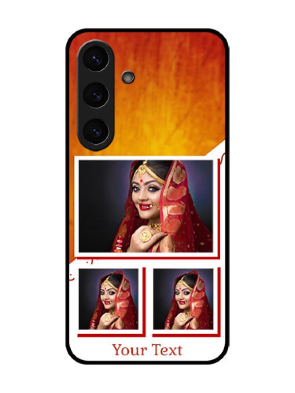 Custom Galaxy S25 Plus 5G Custom Glass Phone CaseWedding Memories Design