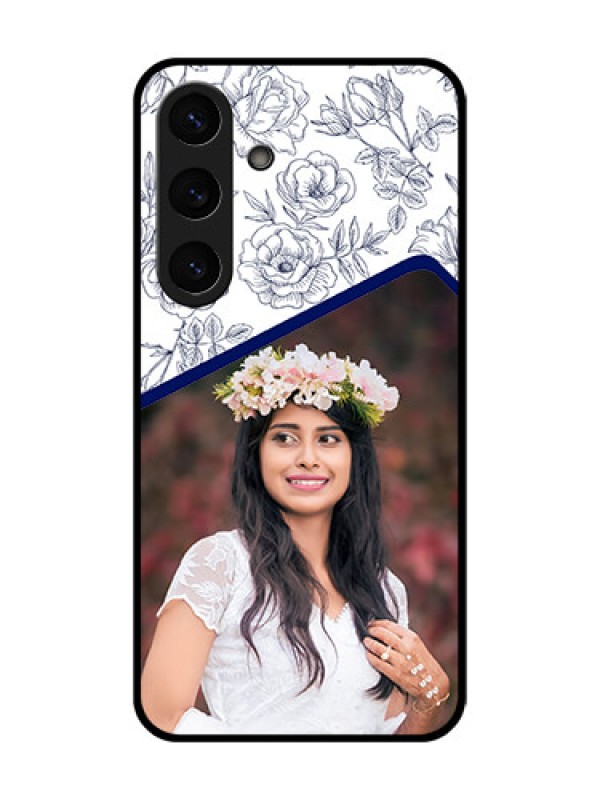 Custom Galaxy S25 Plus 5G Custom Glass Phone CaseClassy Floral Design
