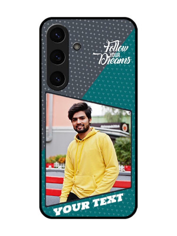 Custom Galaxy S25 Plus 5G Custom Glass Phone CaseBackground Pattern Design With Quote