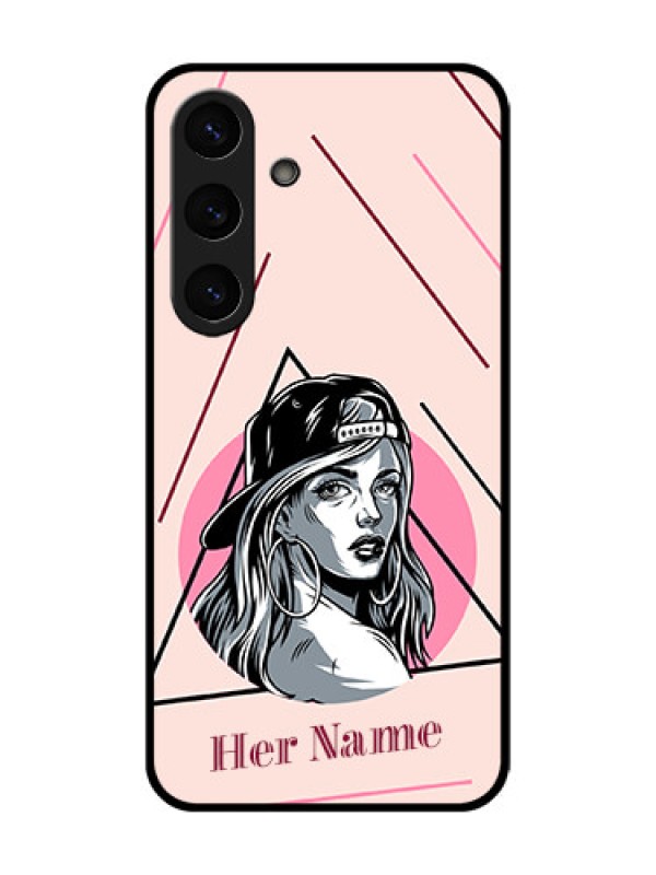 Custom Galaxy S25 Plus 5G Custom Glass Phone CaseRockstar Girl Design