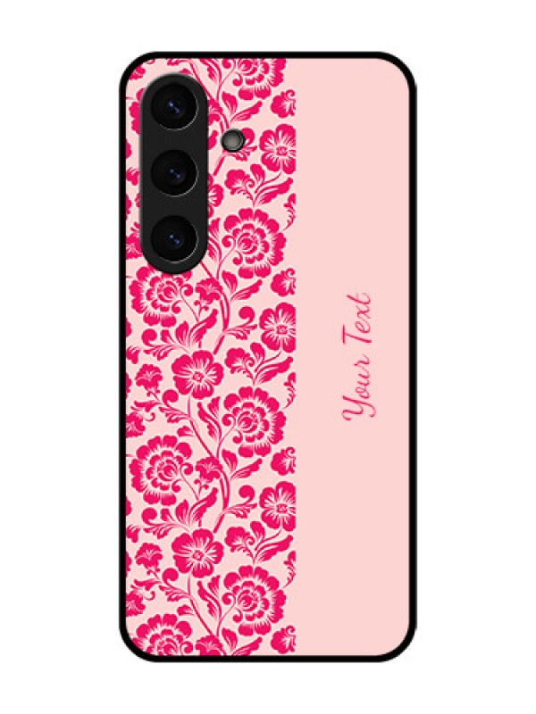 Custom Galaxy S25 Plus 5G Custom Glass Phone CaseAttractive Floral Pattern Design