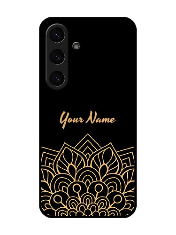 Custom Galaxy S25 Plus 5G Custom Glass Phone CaseGolden Mandala Design