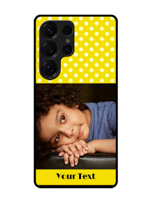 Custom Galaxy S25 Ultra 5G Custom Glass Phone CaseBright Yellow Case Design