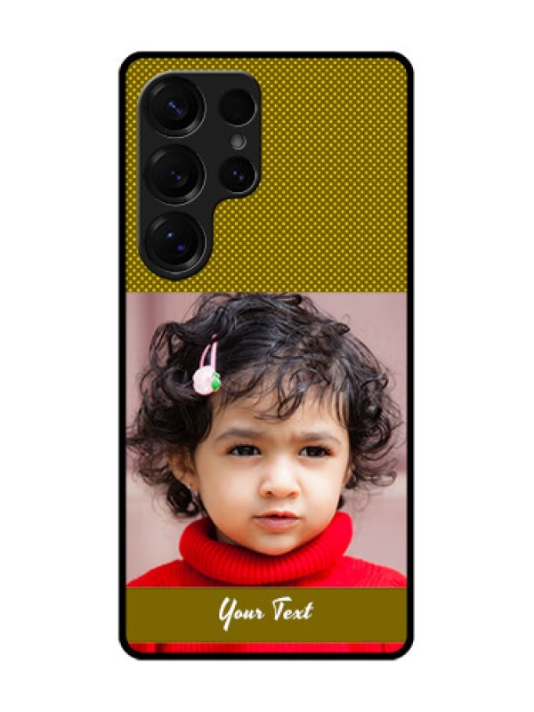 Custom Galaxy S25 Ultra 5G Custom Glass Phone CaseSimple Green Color Design