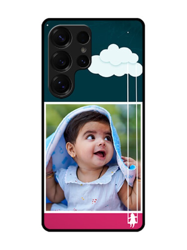 Custom Galaxy S25 Ultra 5G Custom Glass Phone CaseCute Girl With Cloud Design