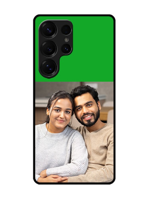 Custom Galaxy S25 Ultra 5G Custom Glass Phone CaseGreen Pattern Design