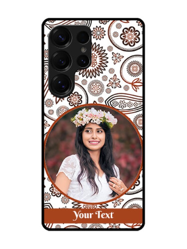 Custom Galaxy S25 Ultra 5G Custom Glass Phone CaseAbstract Flower Design