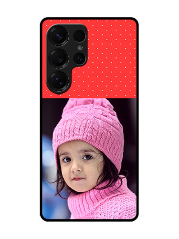 Custom Galaxy S25 Ultra 5G Custom Glass Phone CaseRed Pattern Design