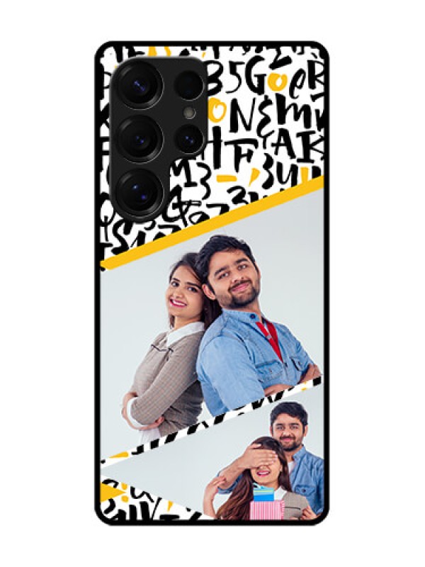 Custom Galaxy S25 Ultra 5G Custom Glass Phone CaseLetters Pattern Design