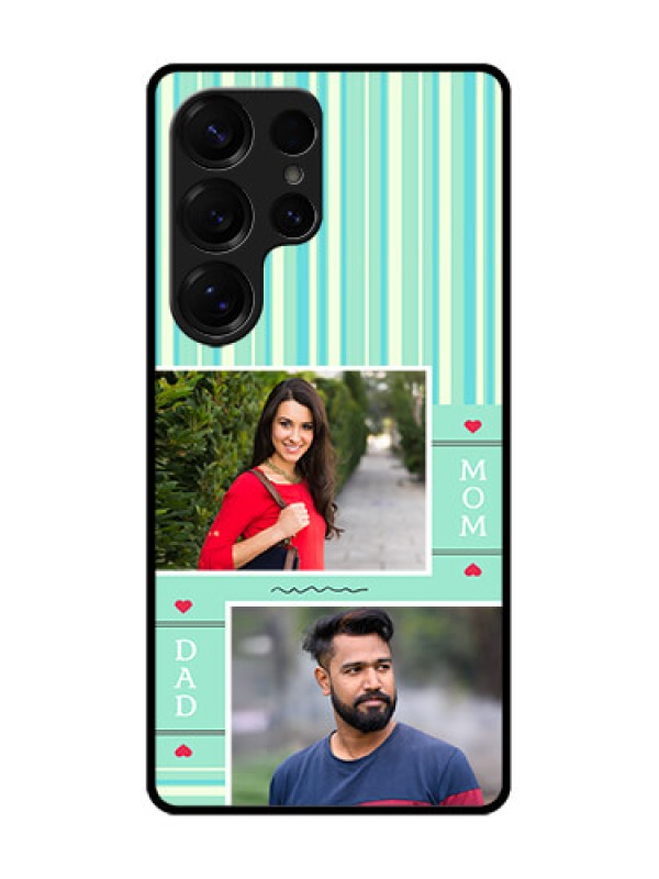 Custom Galaxy S25 Ultra 5G Custom Glass Phone CaseMom and Dad Pic Design