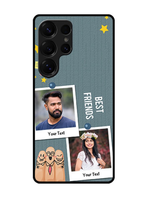 Custom Galaxy S25 Ultra 5G Custom Glass Phone CaseSticky Frames And Friendship Design