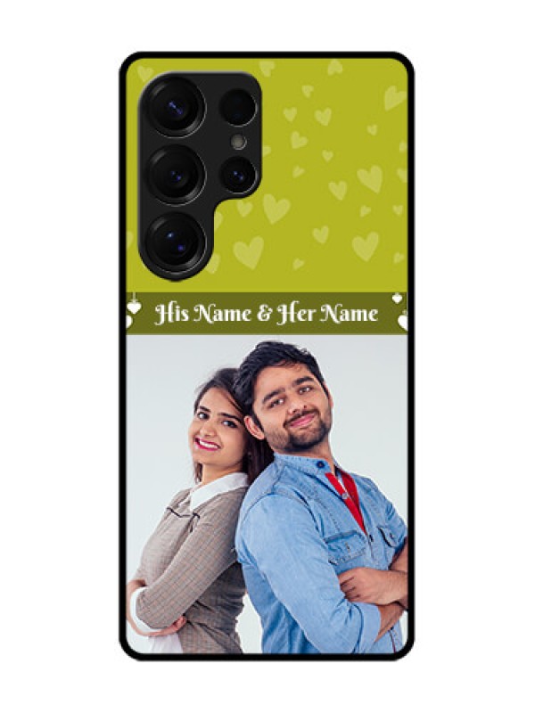 Custom Galaxy S25 Ultra 5G Custom Glass Phone CaseYou and Me Heart Design