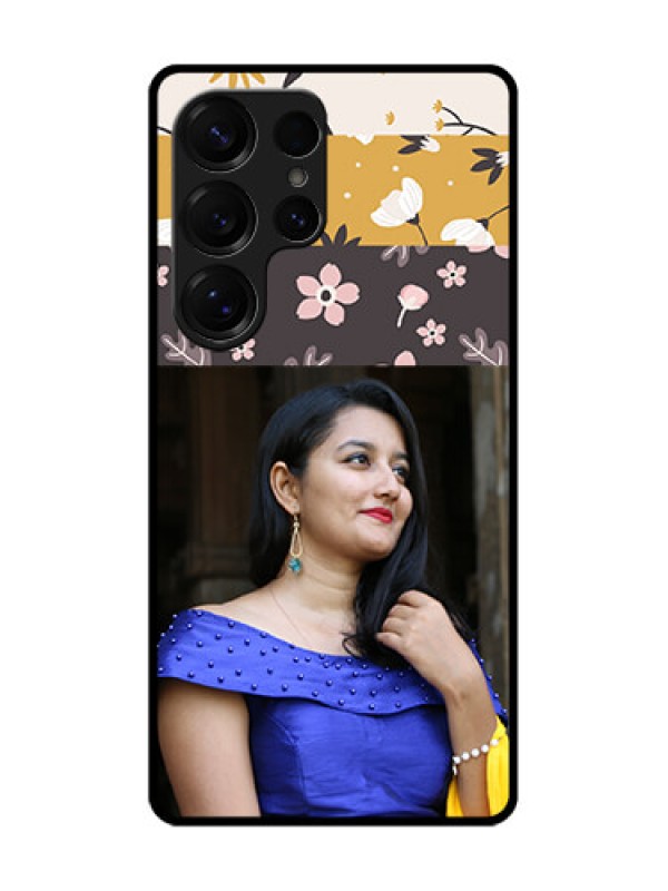 Custom Galaxy S25 Ultra 5G Custom Glass Phone CaseStylish Floral Design