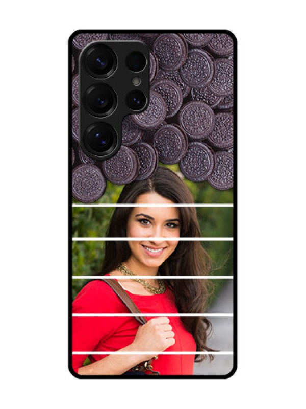 Custom Galaxy S25 Ultra 5G Custom Glass Phone CaseWith Oreo Biscuit Design