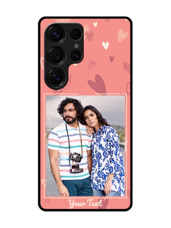 Custom Galaxy S25 Ultra 5G Custom Glass Phone CaseLove Doodle Art Design