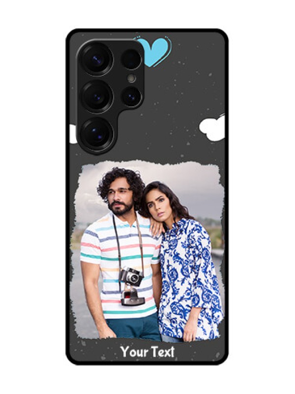 Custom Galaxy S25 Ultra 5G Custom Glass Phone CaseSplashes With Love Doodles Design