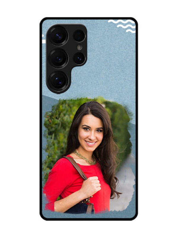 Custom Galaxy S25 Ultra 5G Custom Glass Phone CaseGrunge Line Art Design