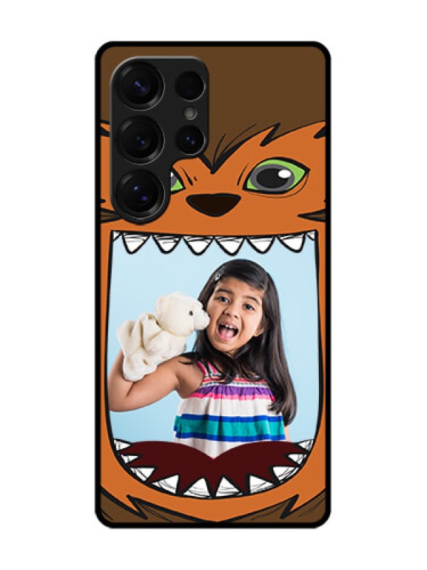 Custom Galaxy S25 Ultra 5G Custom Glass Phone CaseOwl Monster Back Case Design