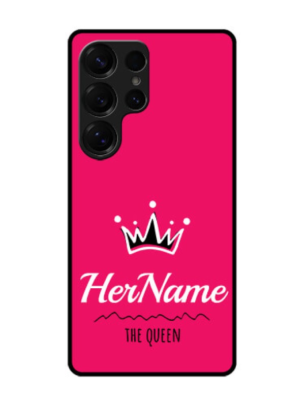 Custom Galaxy S25 Ultra 5G Custom Glass Phone CaseQueen With Name Design
