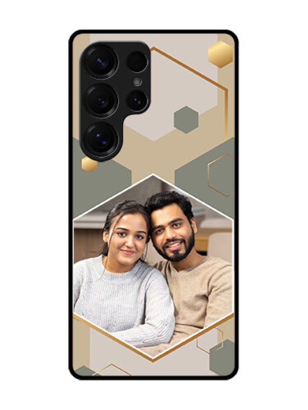 Custom Galaxy S25 Ultra 5G Custom Glass Phone CaseStylish Hexagon Pattern Design